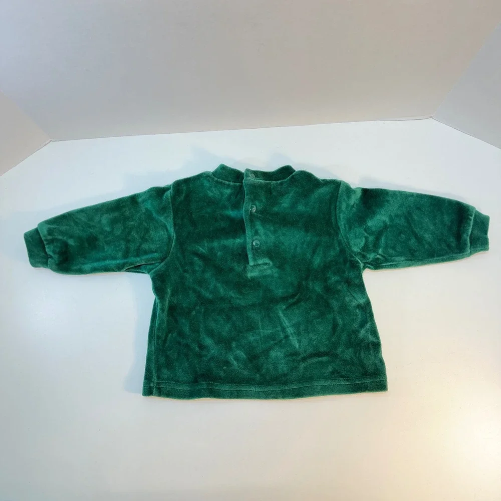Baby Rageous Pant Set Infant 6 Month Green My 1st Christmas Velour Footed Outfit